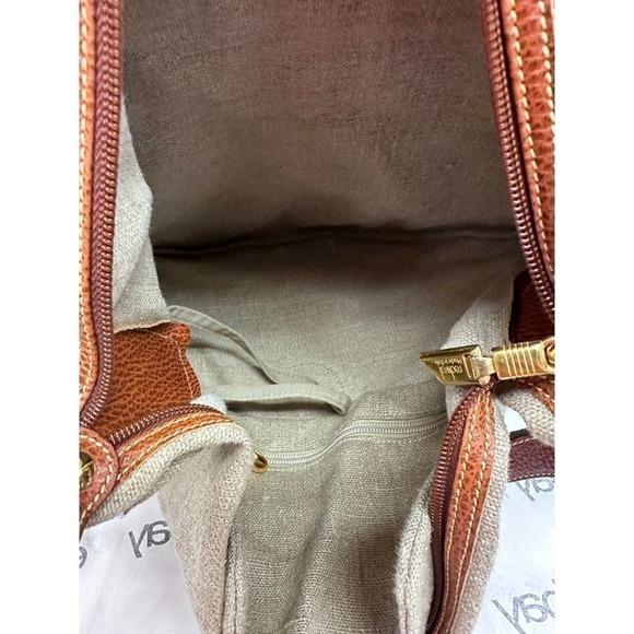 Vintage Redwall Linen Shoulder Bag Leather TRIM NWOT - Picture 9 of 10